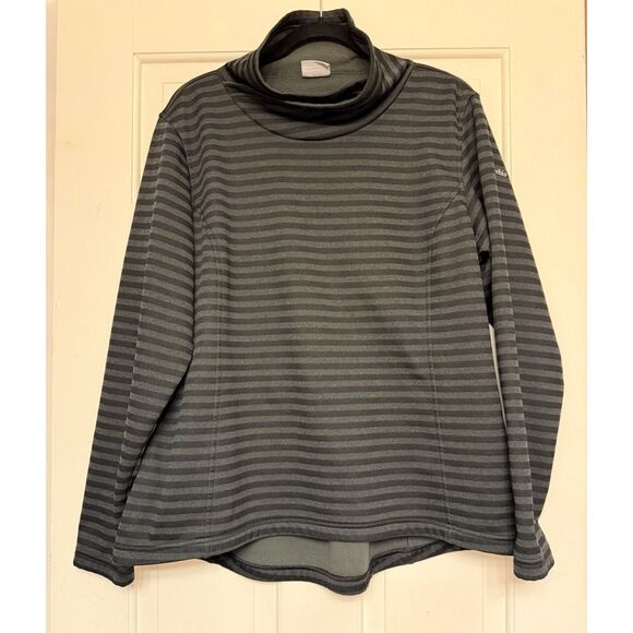 Columbia Gray Striped Long Sleeve Pullover Sweatshirt.Cinch Back. Women's. Sz XL - Picture 2 of 12